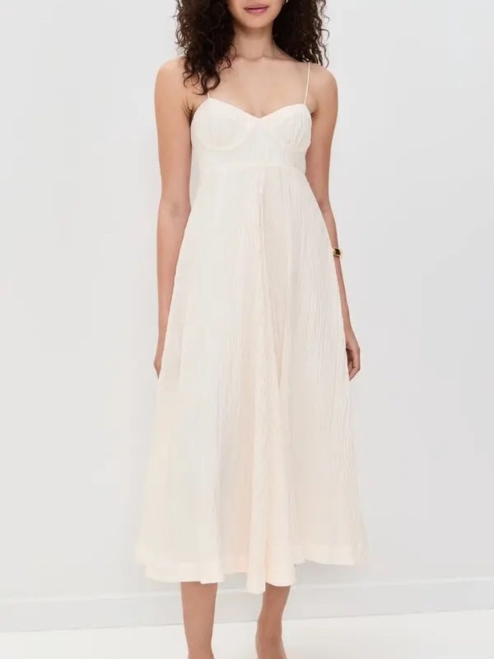 NWT AMUR Jill Midi Dress in Sea Salt